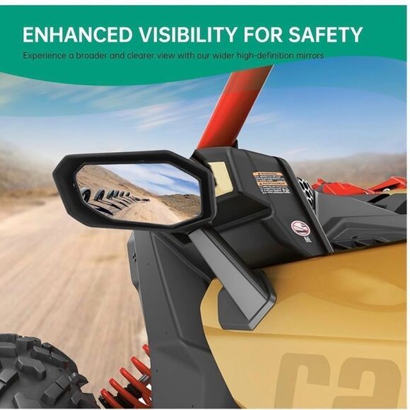 Front Door Rear View Side Mirrors Compatible Can Am Maverick X3/X3 MAX 2017-2021 - Picture 5 of 16